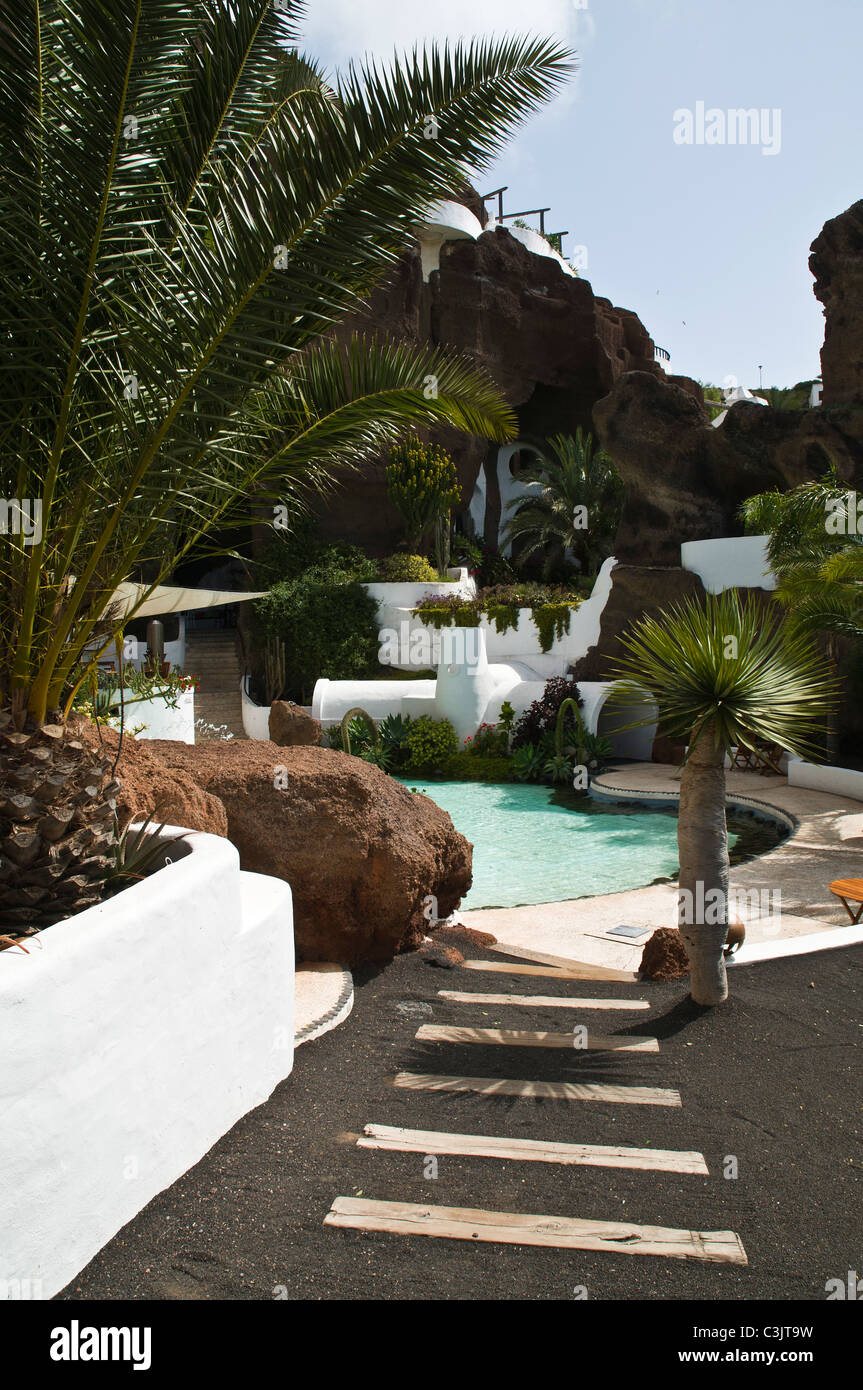 Dh Lagomar Museo Casa di Nazaret LANZAROTE Museo di Casa Omar Sharif Sharifs house garden pool Foto Stock