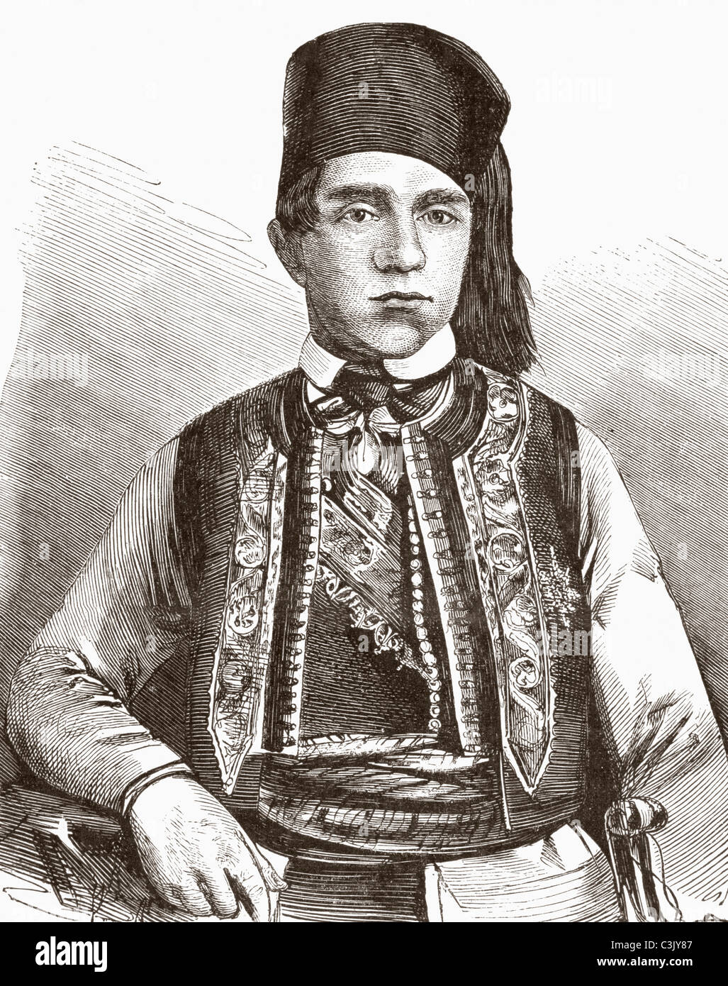Il principe Danilo mi Petrovic-Njegoš, noto anche come Vladika Danilo II, 1826 - 1860. Principe-vescovo e poi il principe del Montenegro. Foto Stock