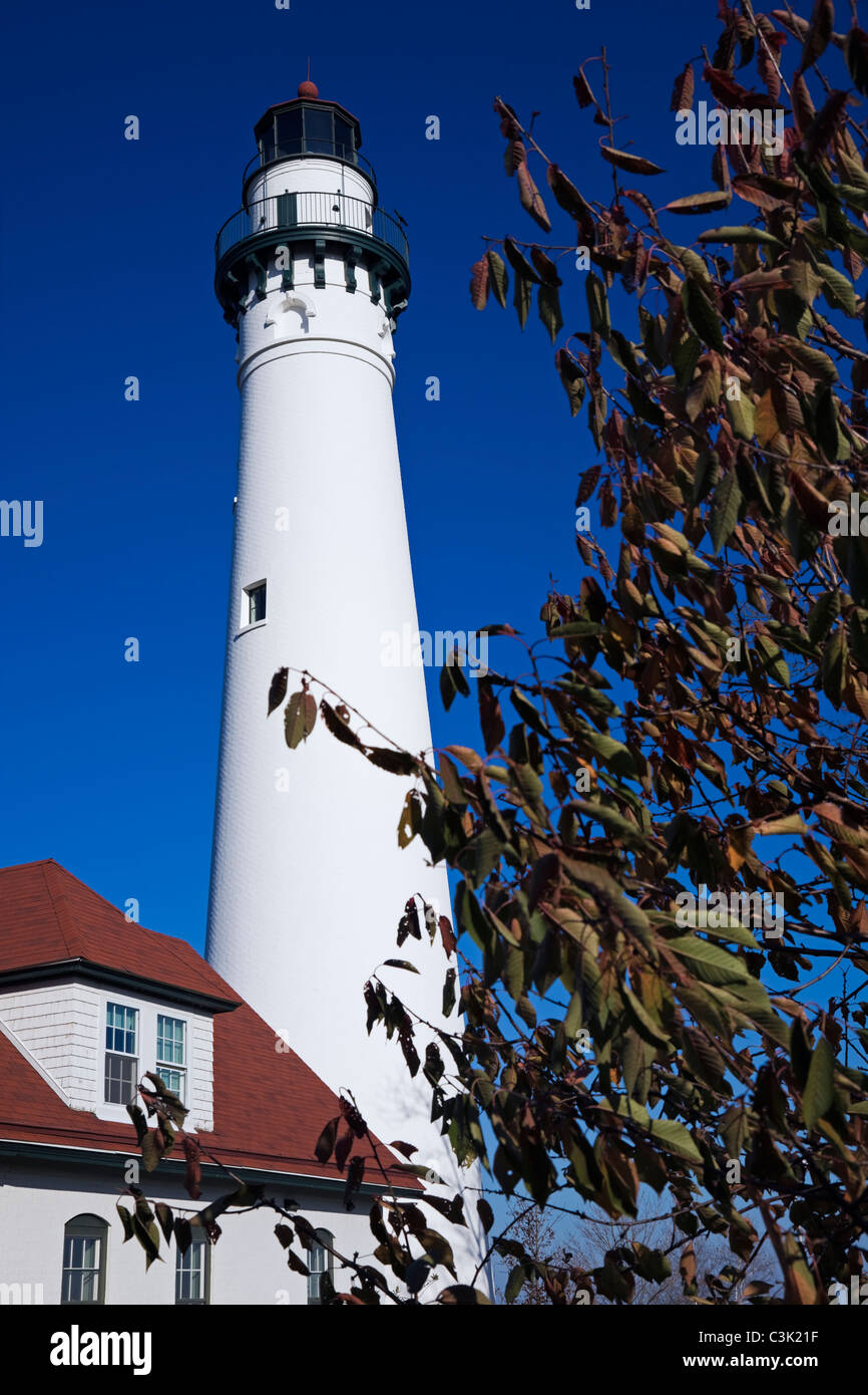 Vento Point Lighthouse - Racine, Wisconsin, STATI UNITI D'AMERICA Foto Stock