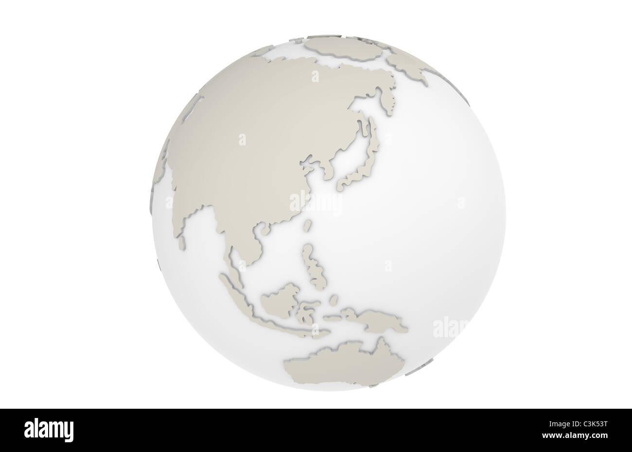 La messa a terra. Asia, Russia, Giappone, Cina, Corea, Indocina, Thailandia. Isolato su bianco, senza ombra.Indocina Foto Stock