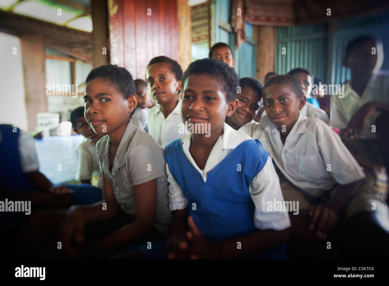 Villaggio Naveyago, Valle Sigatoka, Viti Levu, Isole Figi Foto Stock