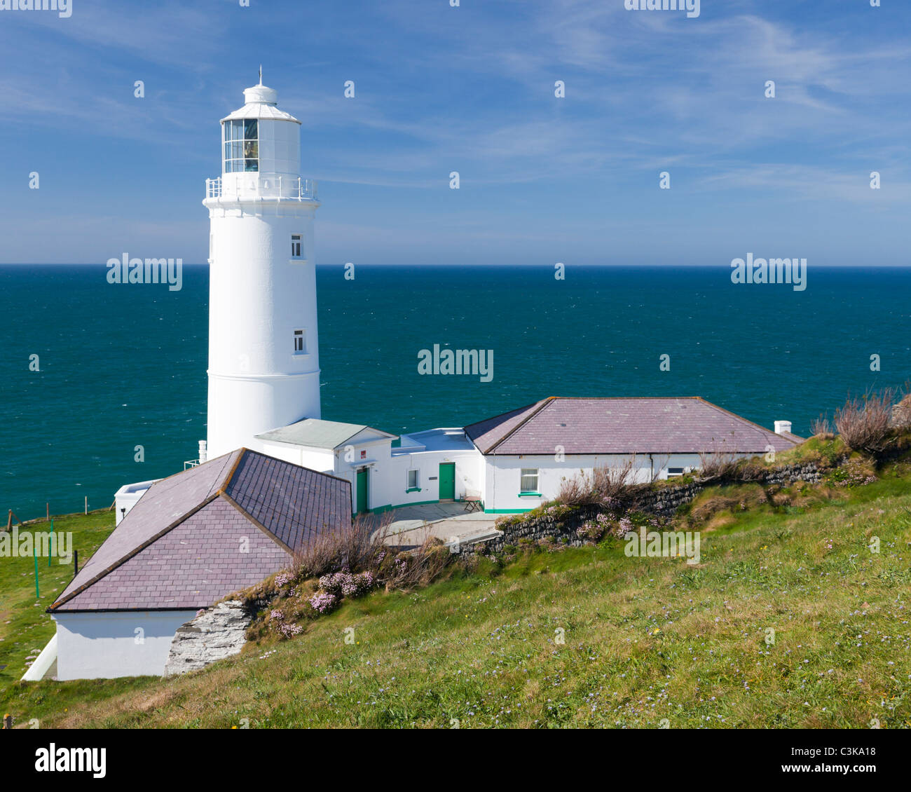 Trevose Head Lighthouse, Cornwall Inghilterra REGNO UNITO Foto Stock