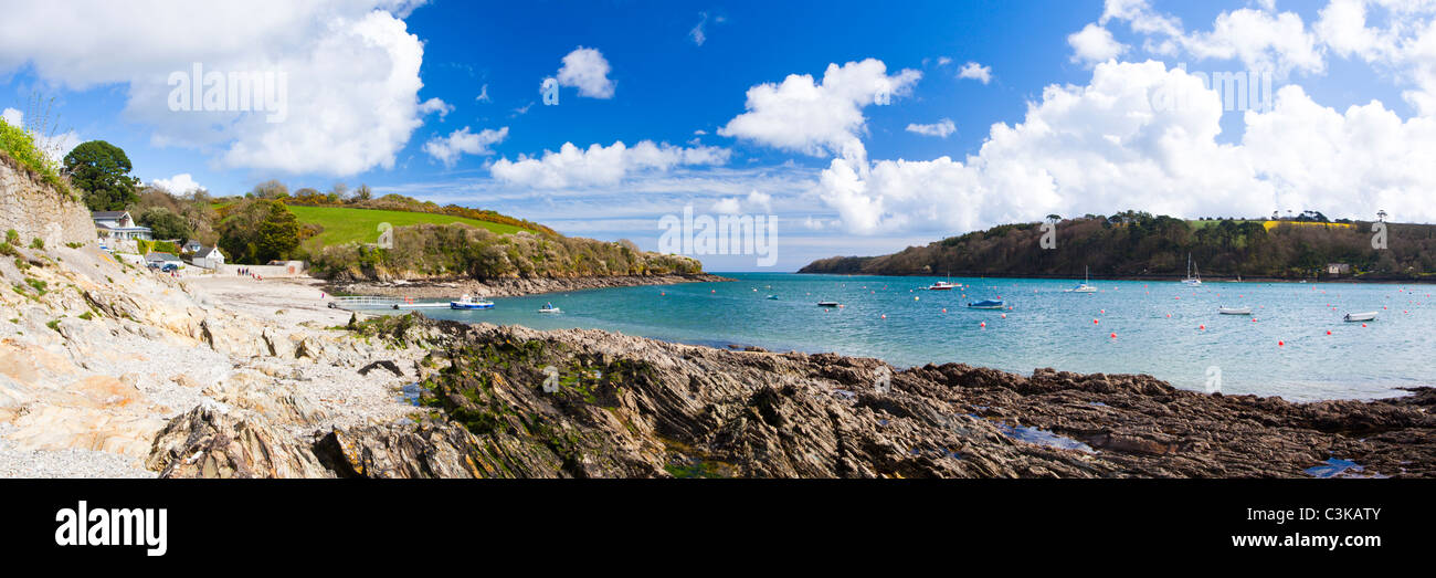 Panoramica del passaggio Helford Cornwall Inghilterra REGNO UNITO Foto Stock
