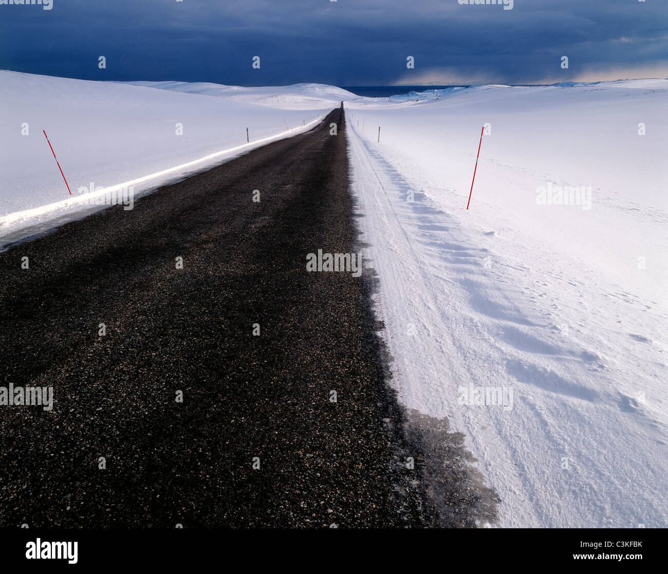 Strada vuota nel deserto Foto Stock
