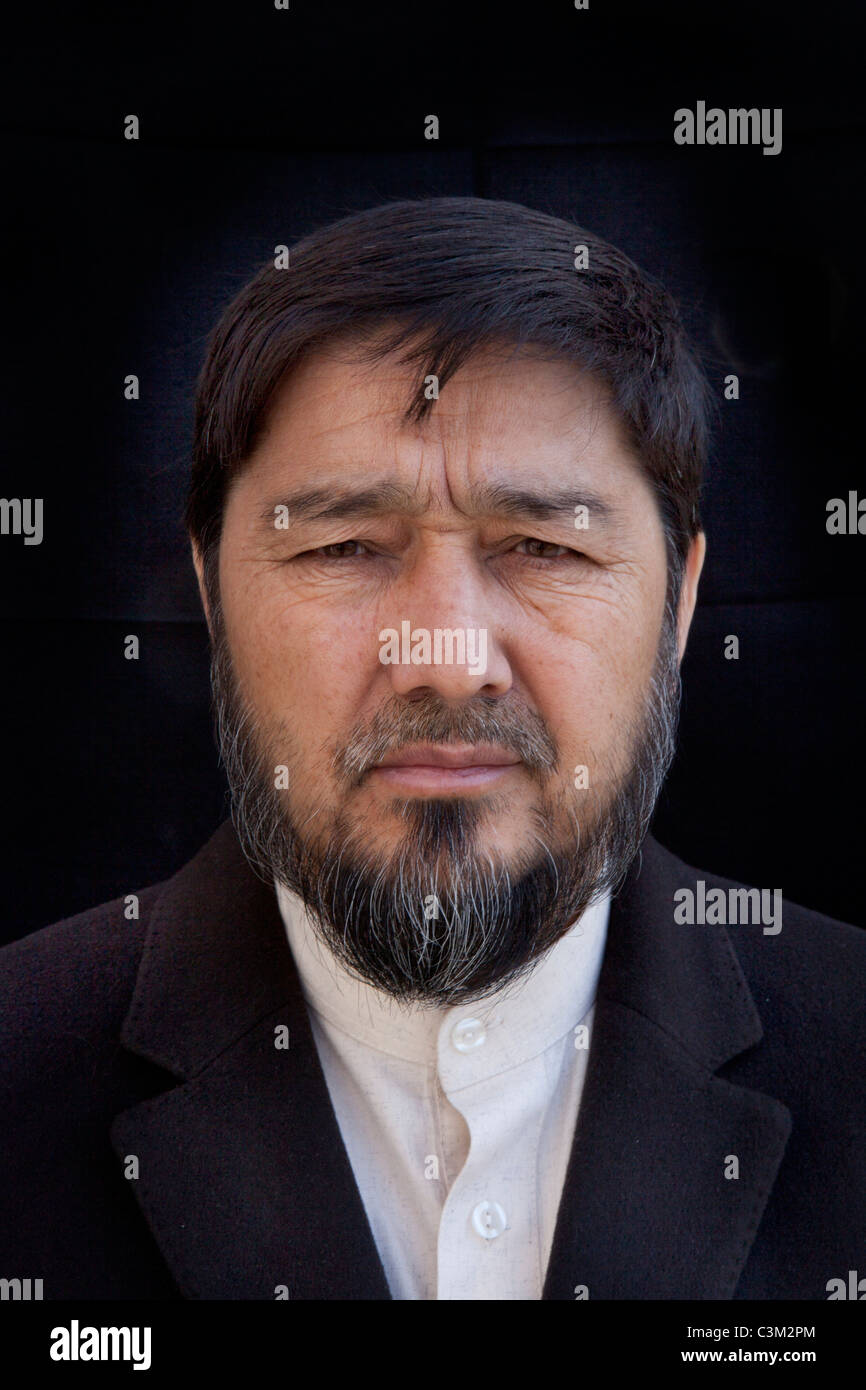 Amer Abdul Latif, ex governeur Kunduz, leader tribali di uzbeki a Kunduz Foto Stock