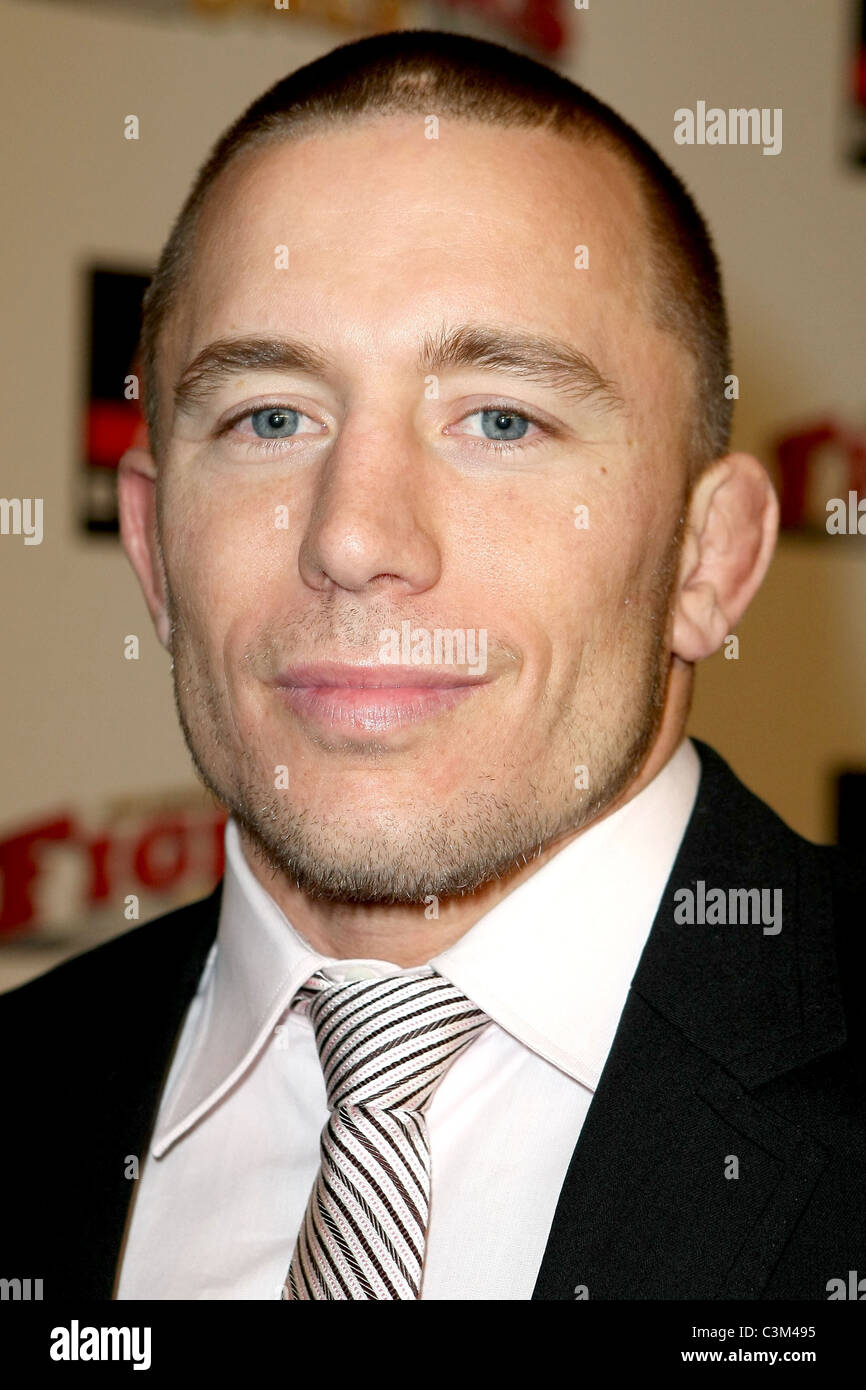 Georges St-Pierre Fighters solo mondo di Mixed Martial Arts Awards 2009 tenutasi al Hard Rock Hotel - Gli arrivi di Las Vegas, Nevada - Foto Stock