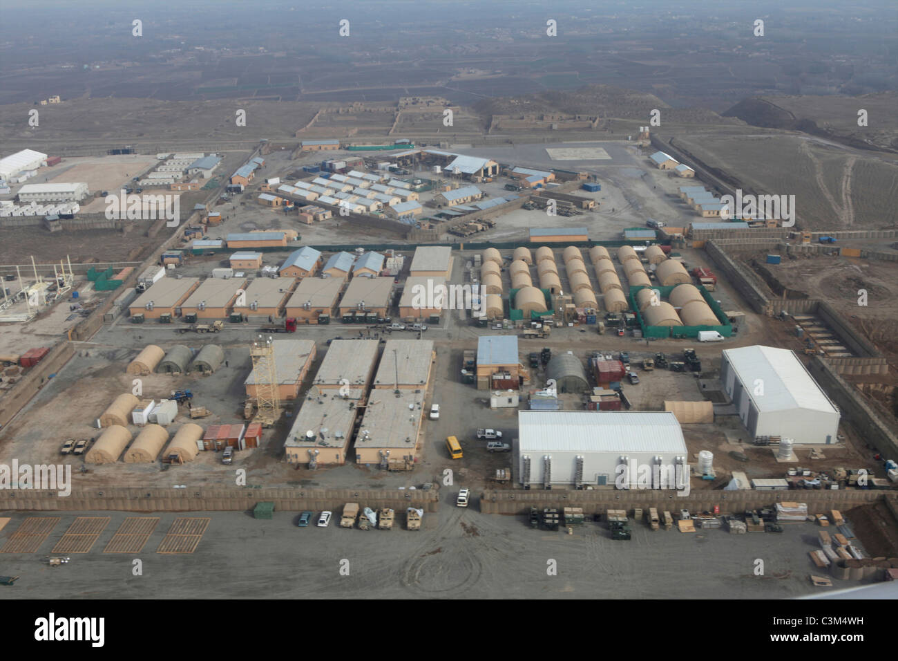 Il tedesco accampamento militare a Kunduz, Afghanistan Foto Stock