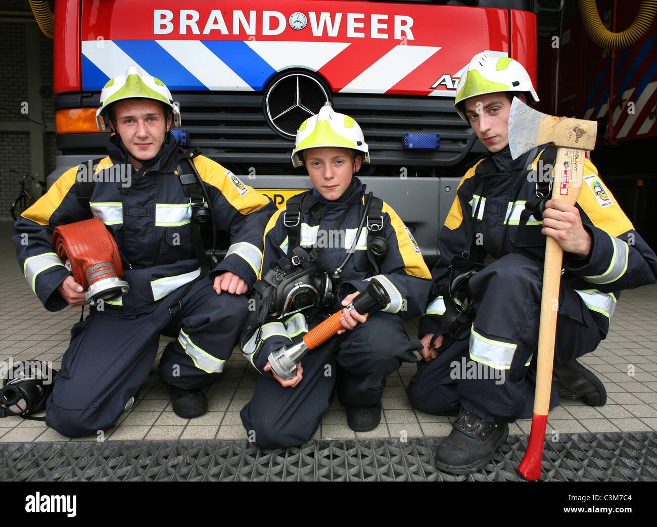 Il novellame di vigili del fuoco in Olanda Foto Stock