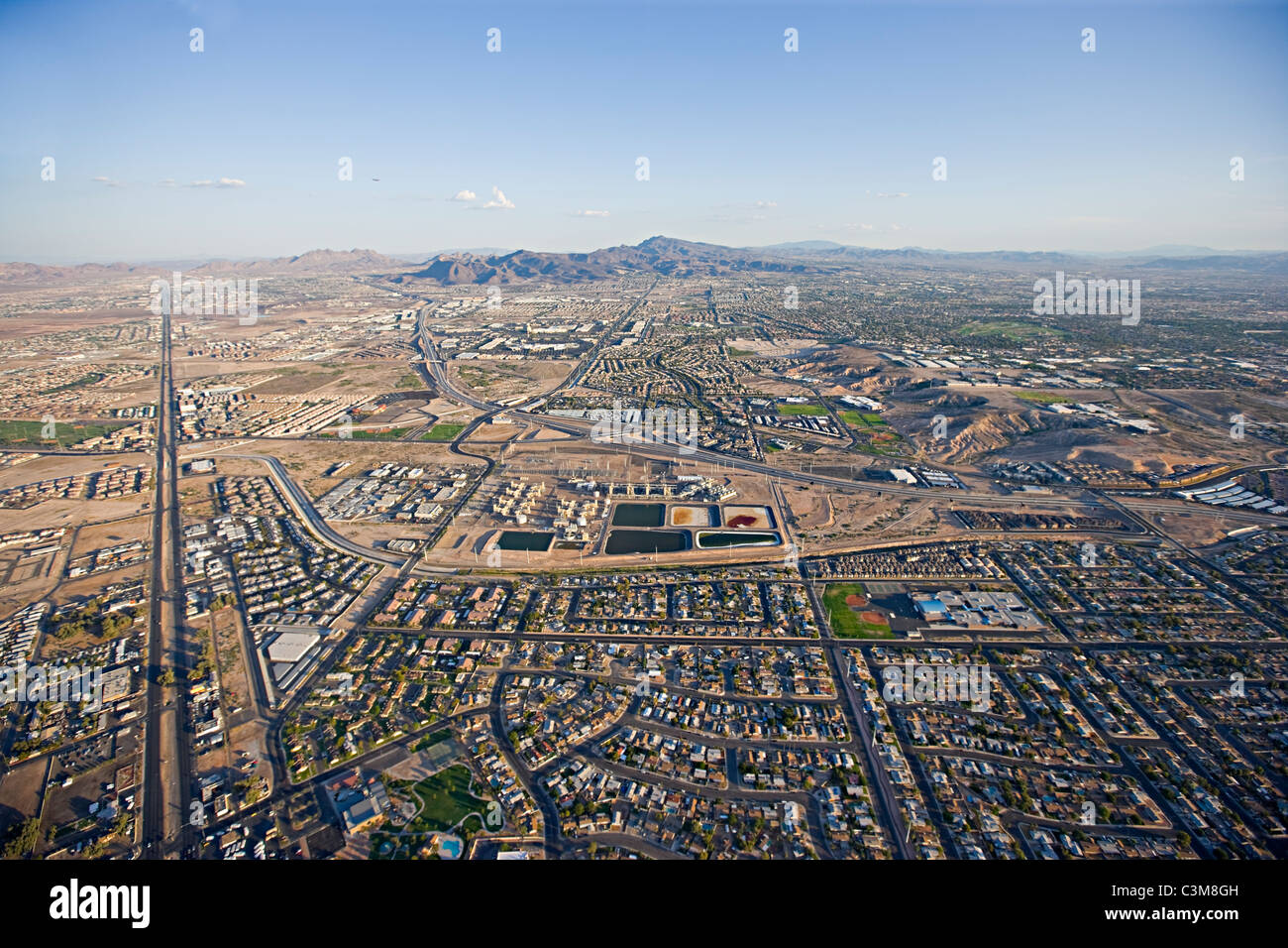 Vista aerea della città di Boulder, Nevada Foto Stock