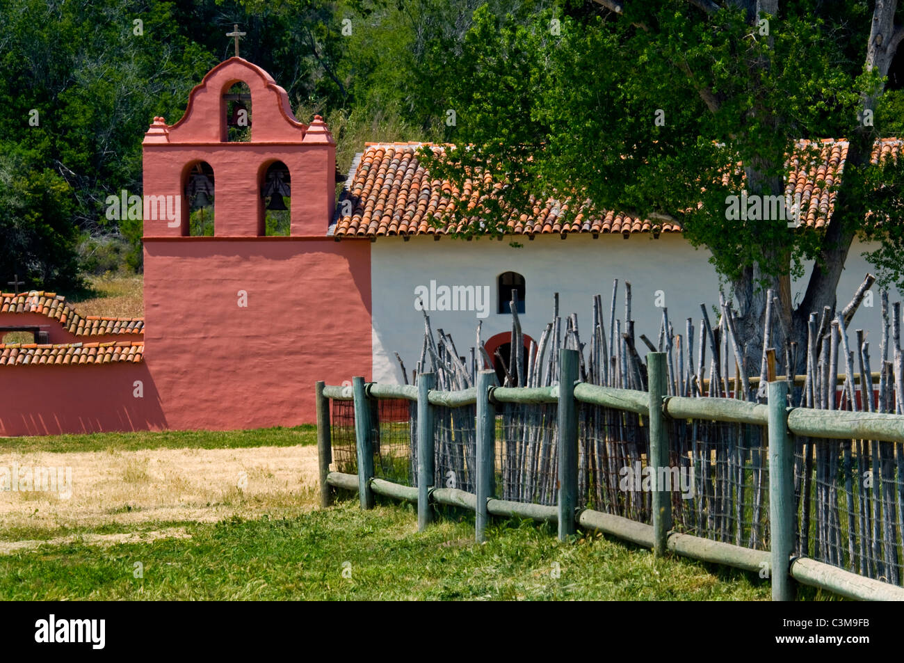 La missione Purisma State Historical Park, nei pressi di Lompoc, Santa Barbara County, California Foto Stock