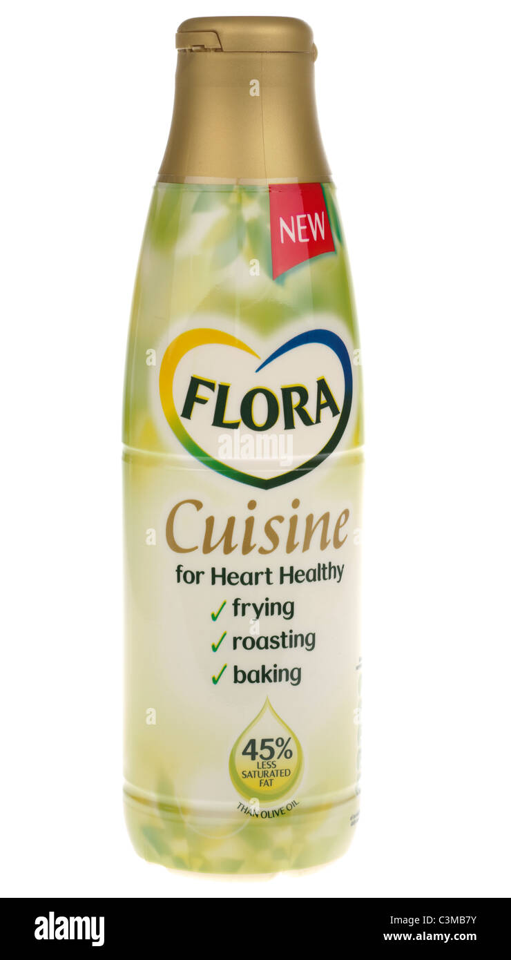 Contenitore di plastica con olio da cucina Flora Cuisine Foto Stock