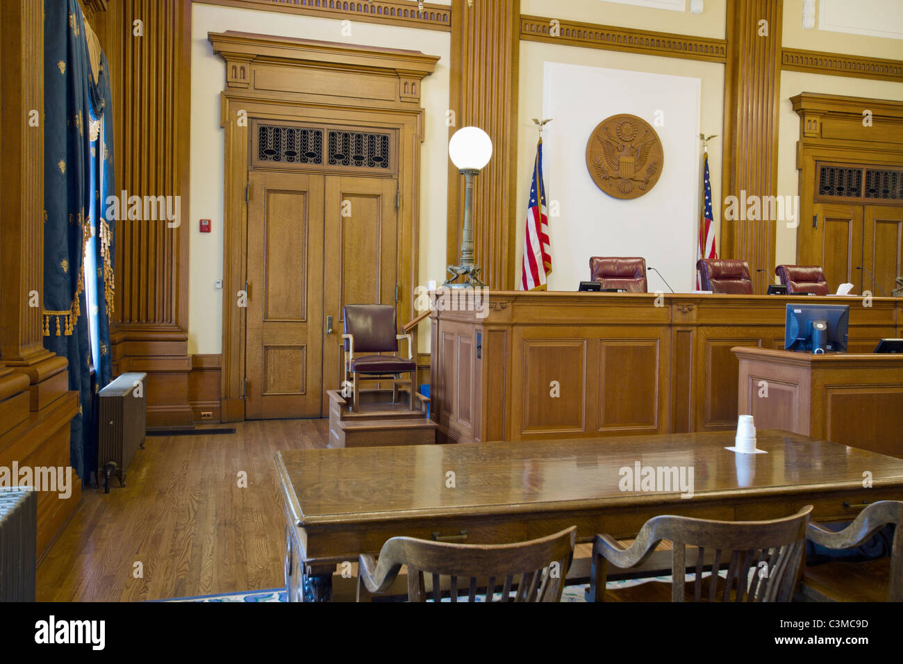 La Corte di Appello Courtroom in Pioneer Courthouse Foto Stock