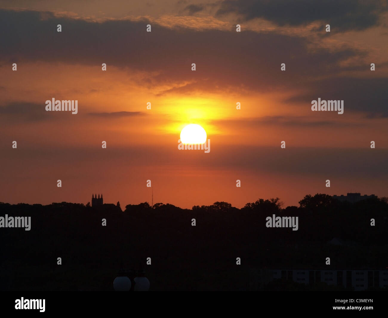 Una vista al tramonto da altezze Cherokee a Smith Avenue in St. Paul, MN - Maggio 2010 Foto Stock