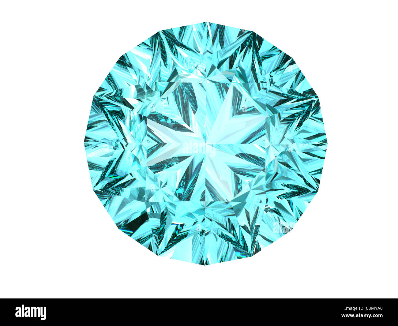 Il diamante blu vista dall'alto su sfondo bianco Foto stock - Alamy