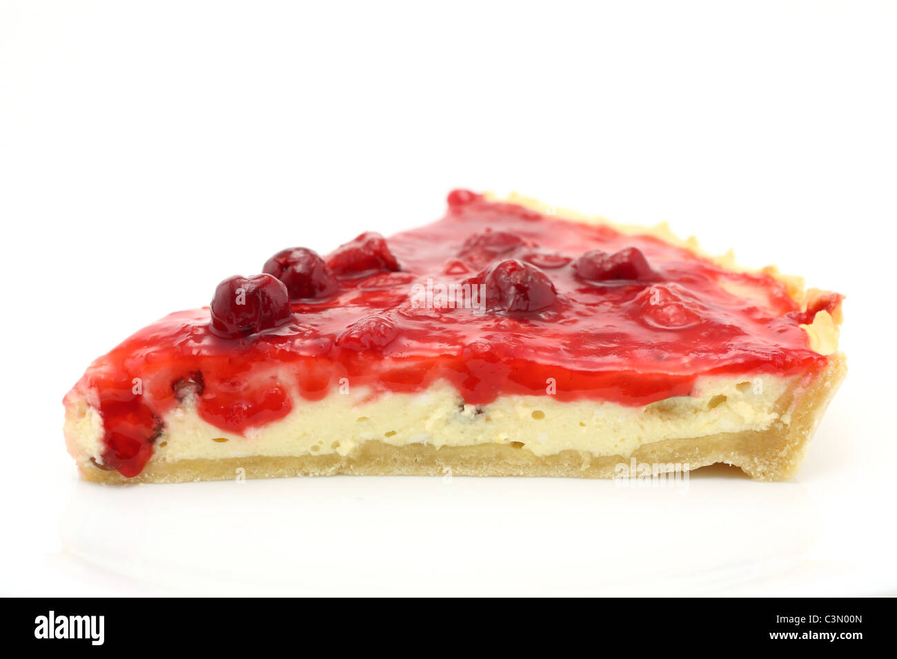 Pezzo di formaggio, lampone e ciliegia pie Foto Stock