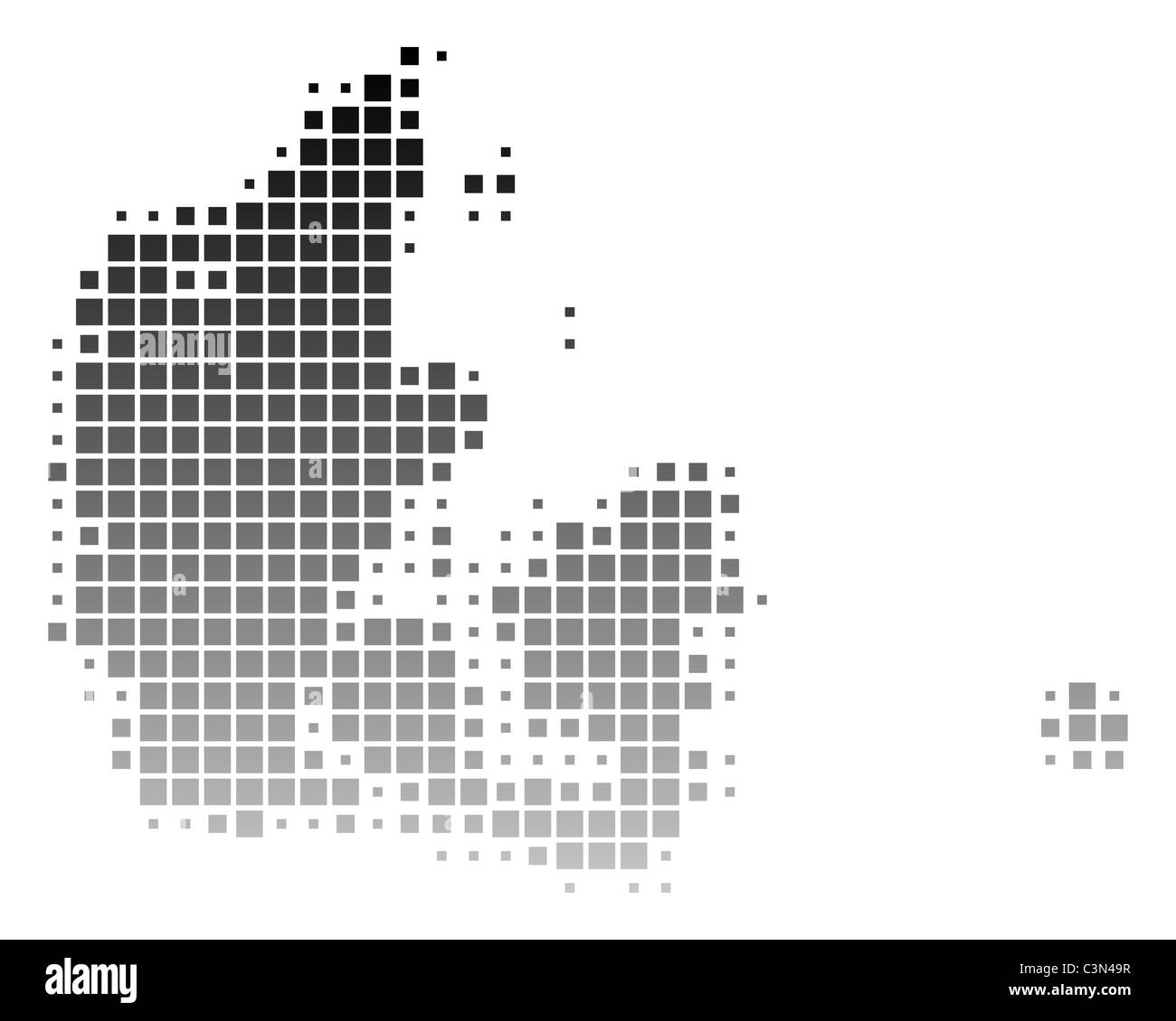 Mappa della Danimarca Foto Stock