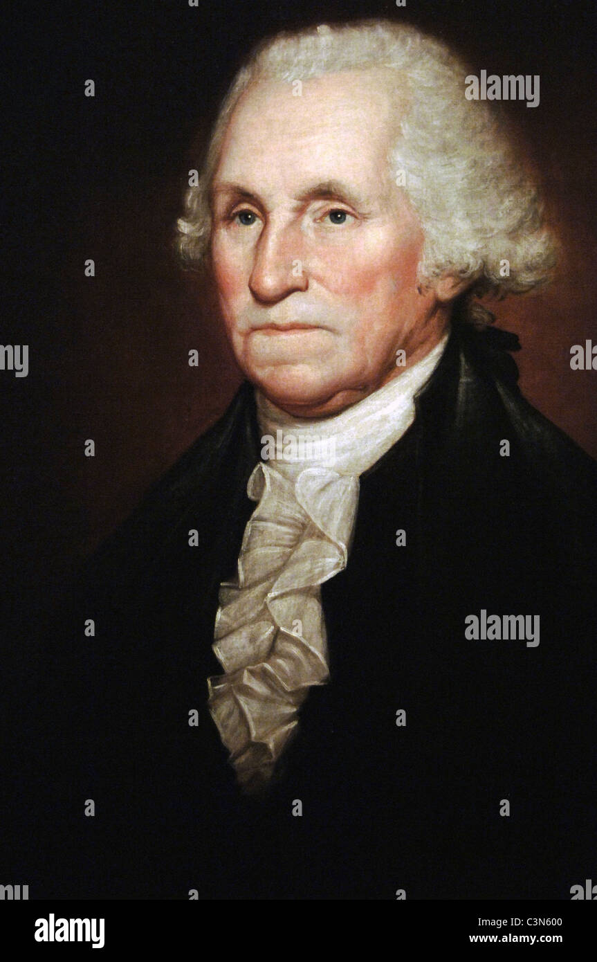 George Washington (1732-1799). Primo presidente degli Stati Uniti (1789-1797). Ritratto (1795) Da Rembrandt Peale (1778-1860). Foto Stock