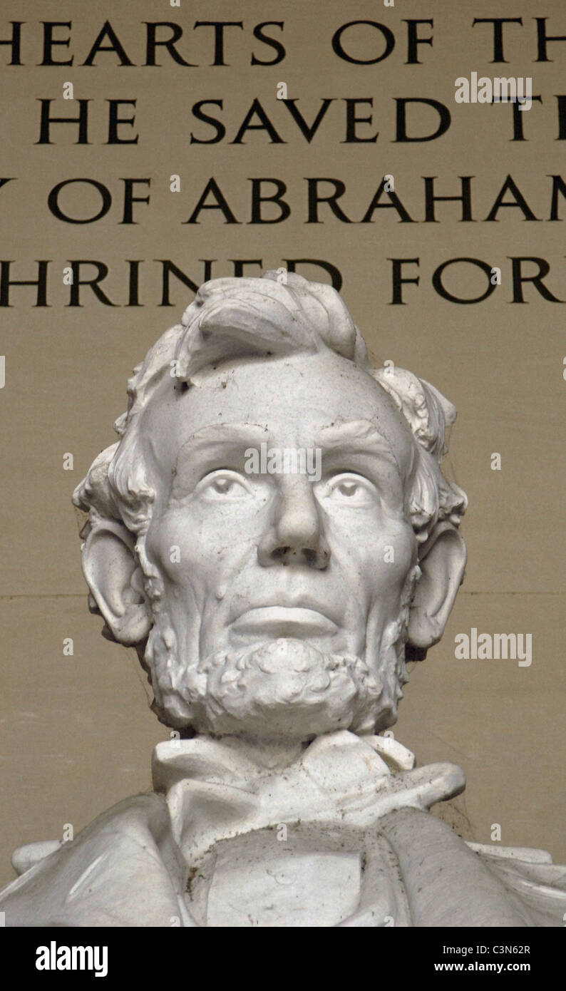 Abramo Lincoln (1809-1865). Presidente nel 1860. Monumentale statua (1920). Lincoln Memorial. Washington D.C. Stati Uniti. Foto Stock
