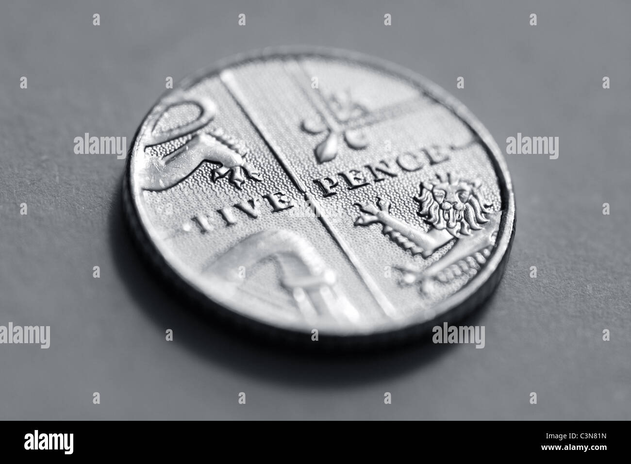 Il decimale britannico cinque pence Foto Stock