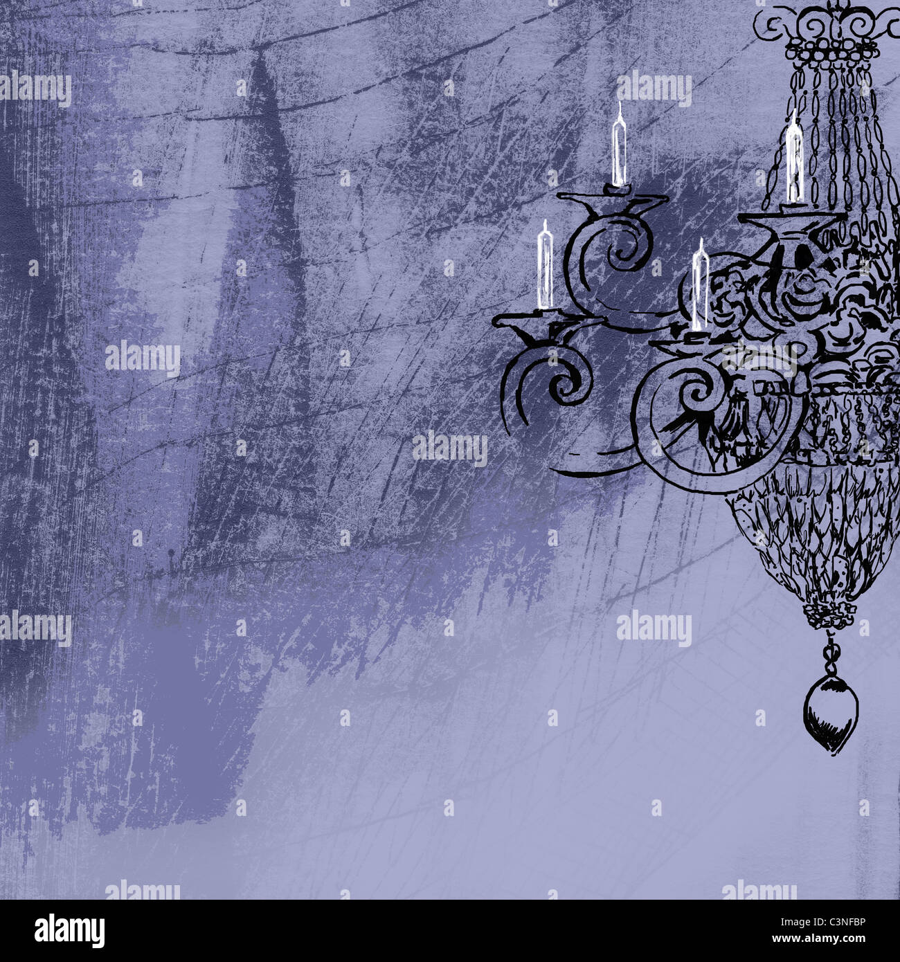 Arte vintage, sfondo background artistico con un modello vecchio di lampadari di antiquariato Foto Stock