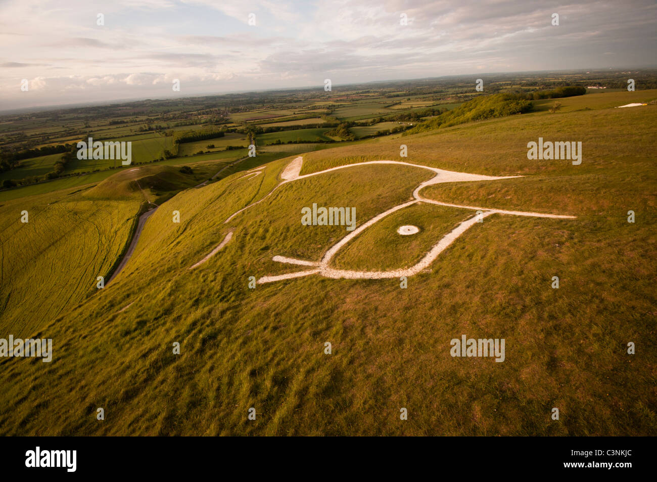 Uffington White Horse Hill Foto Stock