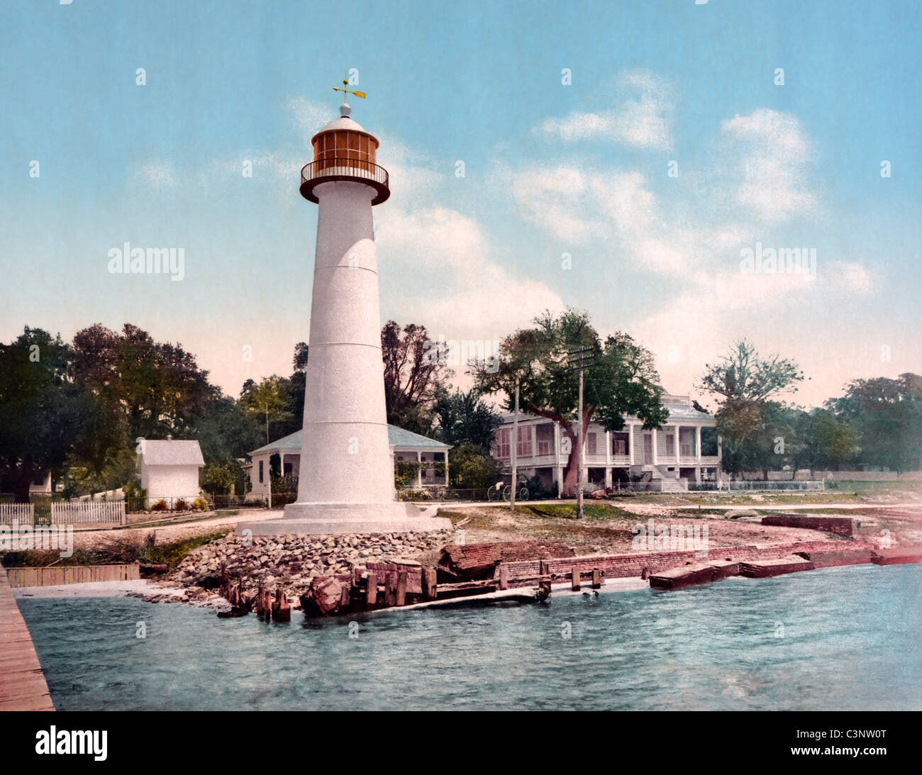 La luce di Biloxi, Biloxi Mississippi circa 1901 Foto Stock