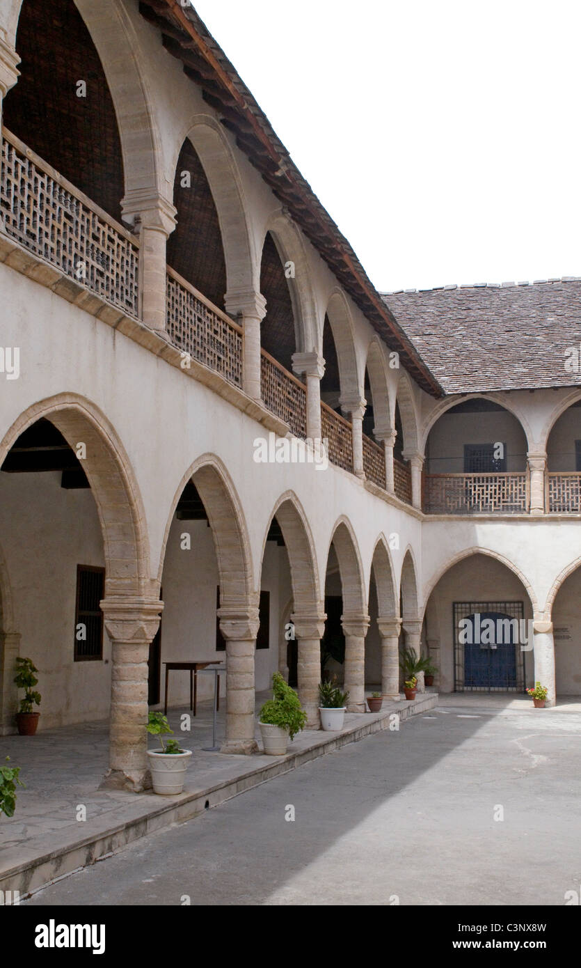 Dettaglio del Timiou Stavrou Monastero Omodos in un piccolo villaggio nei Monti Troodos Foto Stock