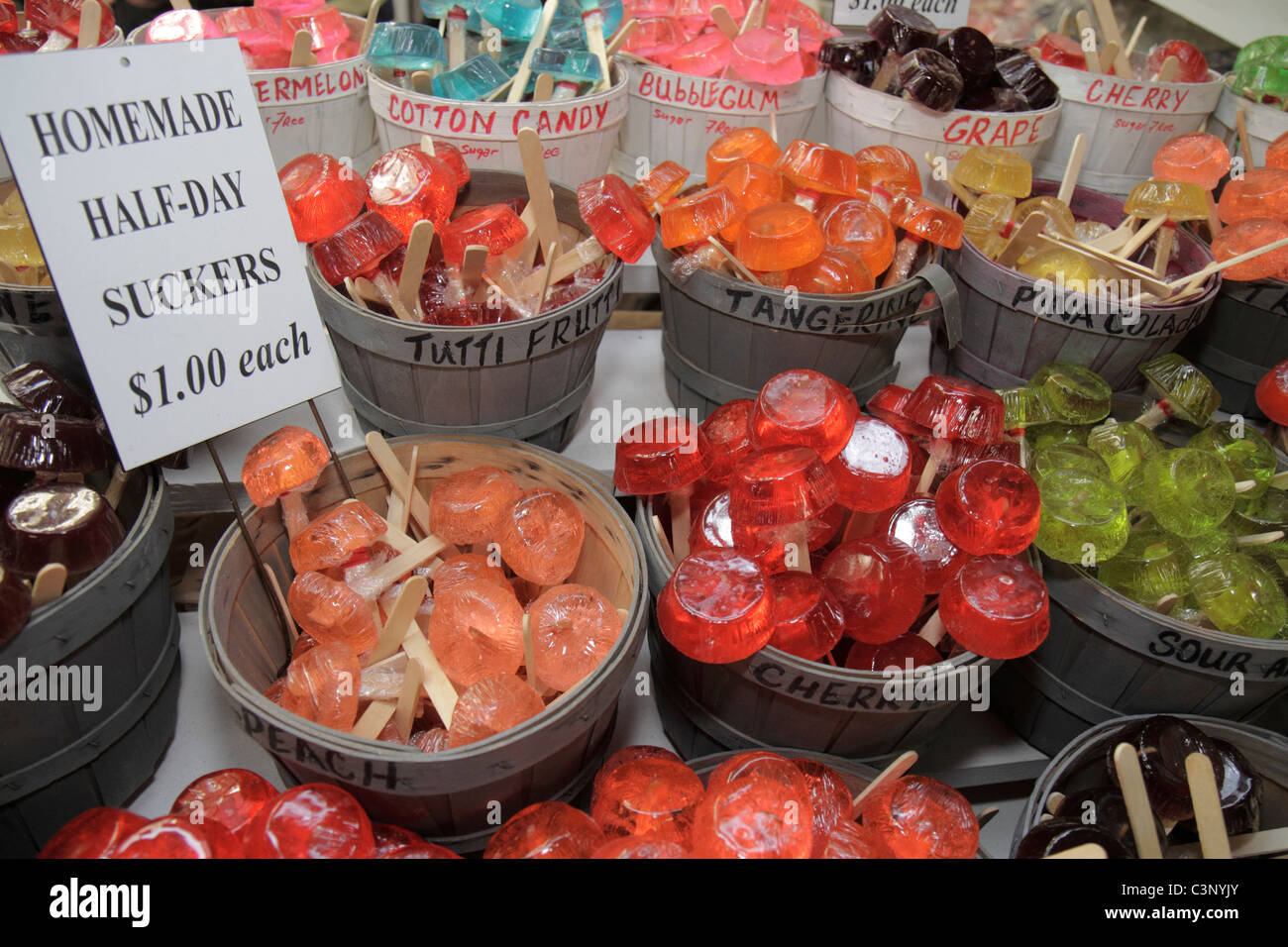 Plant City Florida,Florida Strawberry Festival,evento,ventose fatte in casa,lecca lecca,prodotti al dettaglio di caramelle,vendita vetrina,merchandising,packaging,marche,v Foto Stock
