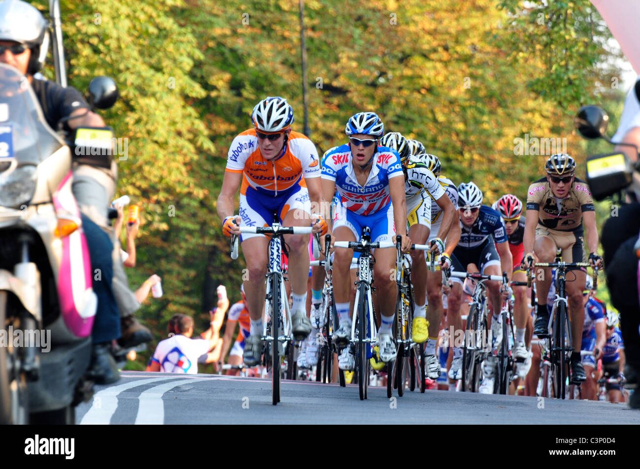 Un gruppo di ciclisti in Tour de Pologne Foto Stock