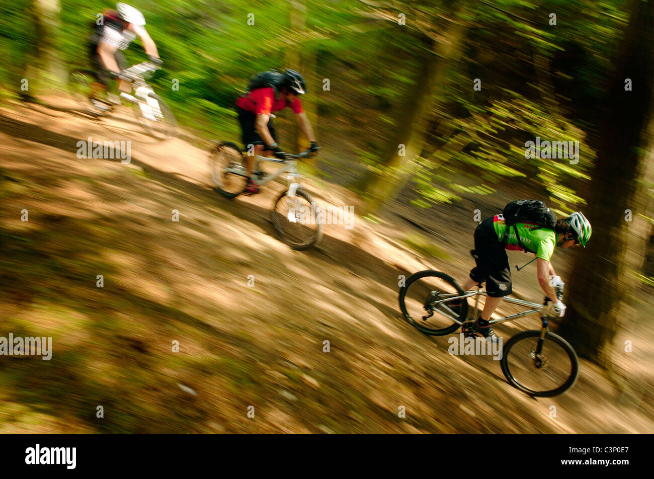 Mountain bike sulla North Downs in Surrey Foto Stock