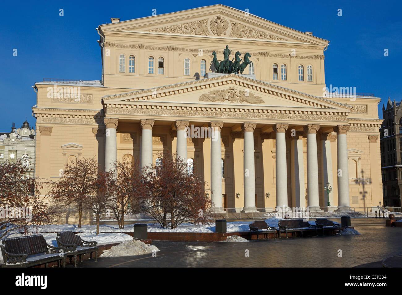 Lo stato accademico Teatro Bolshoi Opera e Balletto dopo lavori di ristrutturazione, Mosca, Russia Foto Stock