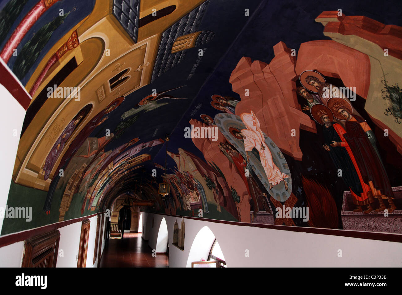 Murali a soffitto il Monastero Kykkos Foto Stock