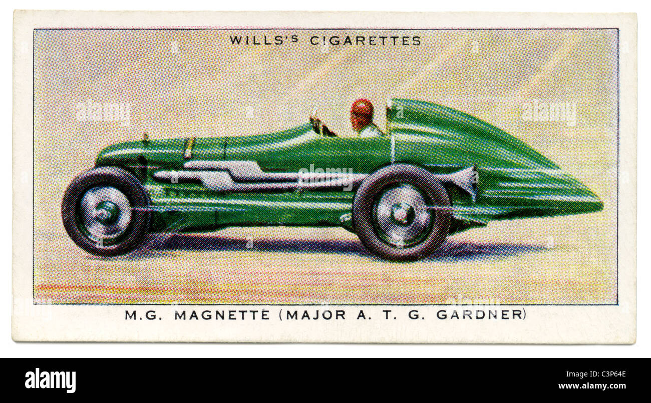 Goldie Gardner di M.G. Magnette registrato un mondo record di velocità per una vettura di luce nel 1937 sull'autostrada Francoforte, Germania Foto Stock