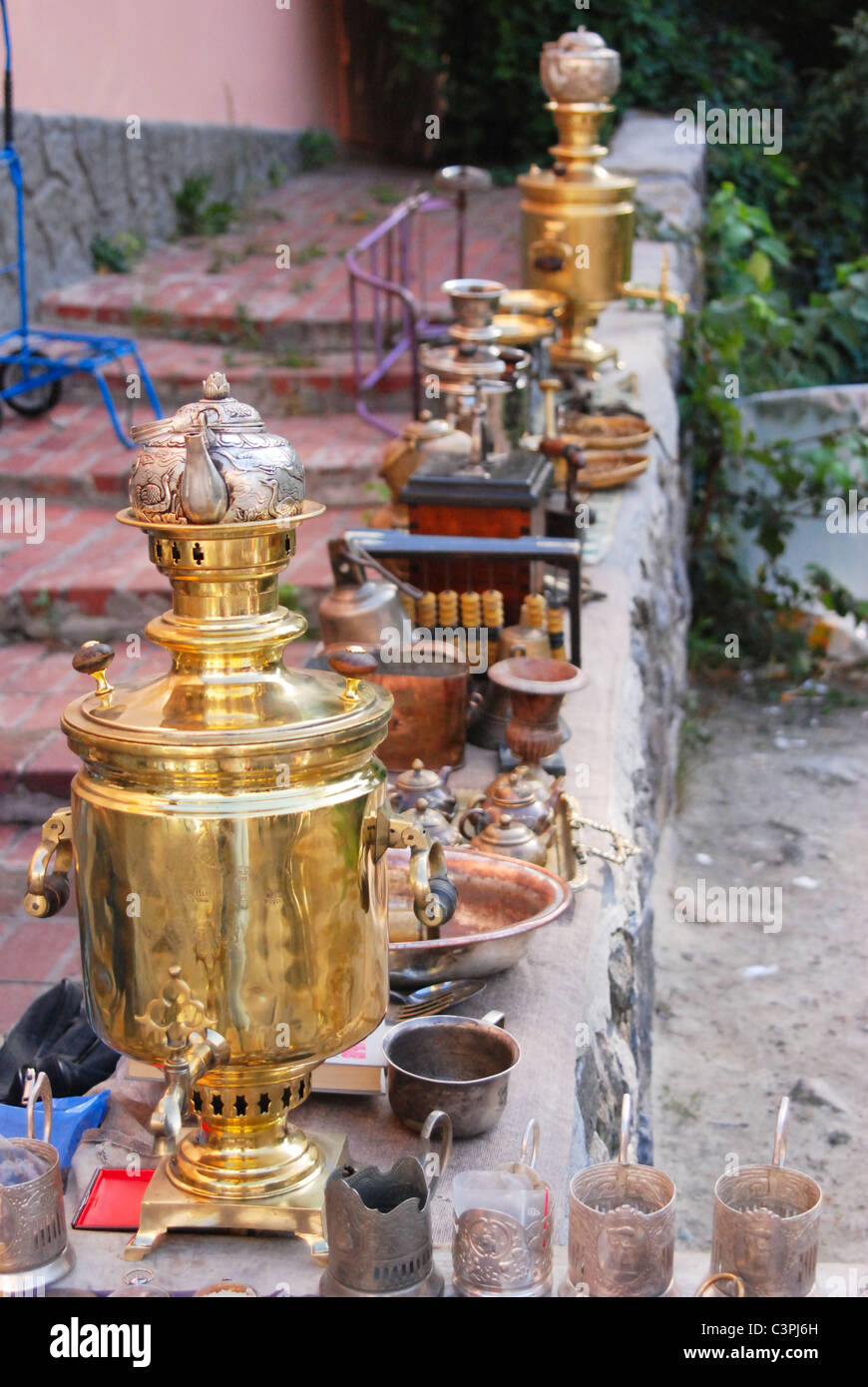 Comunista sovietico souvenir sulla discesa Andriyivskyy street a Kiev, Ucraina Foto Stock