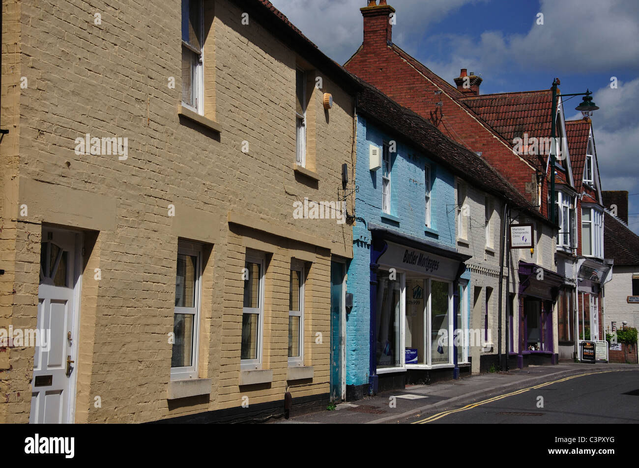 Periodo case, Maristow Street, Westbury, Wiltshire, Inghilterra, Regno Unito Foto Stock