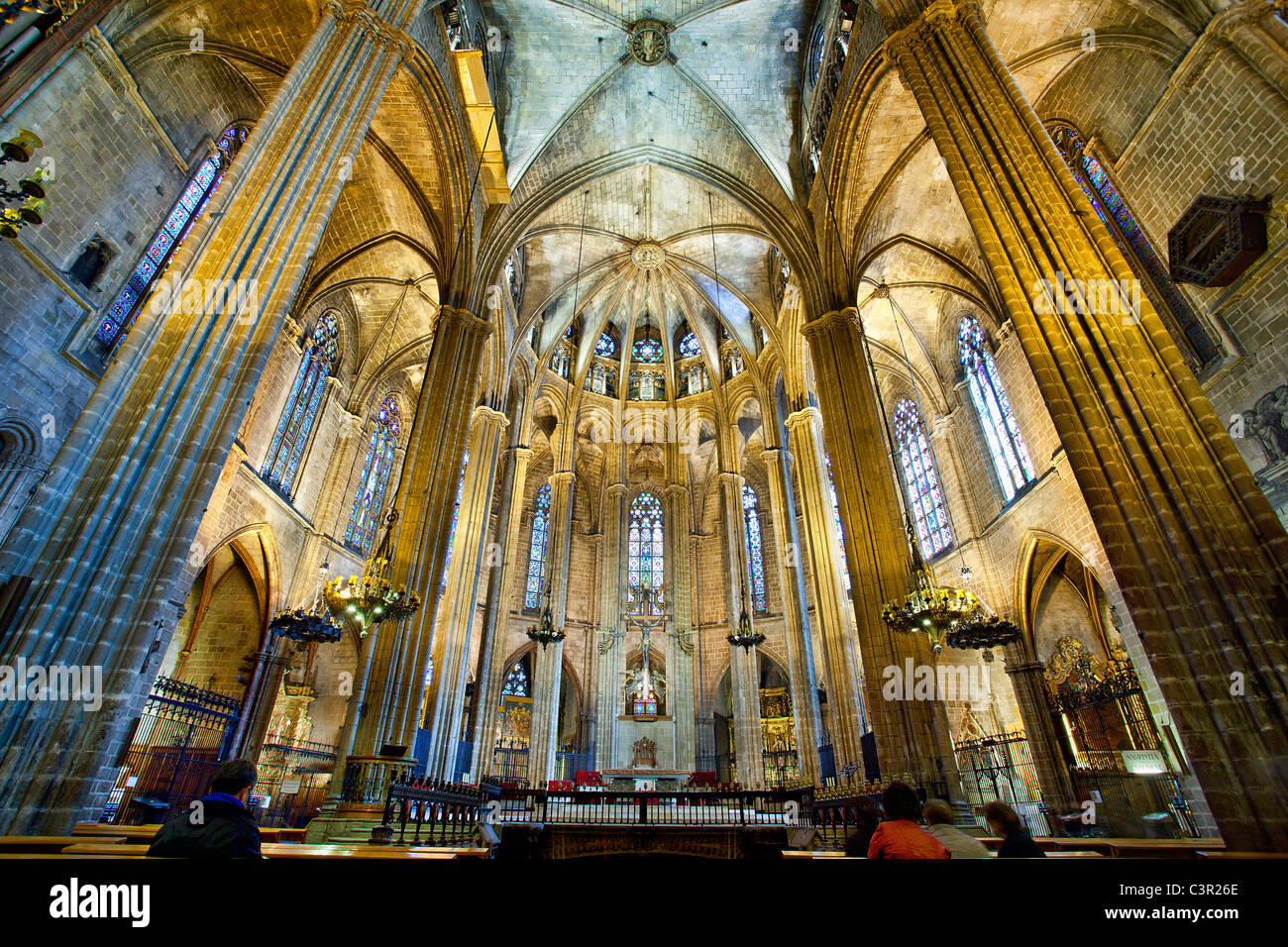 In Spagna, in Catalogna, Barcellona, Barri Gotic District, Plaza de la Seu, Santa Eulalia Cattedrale (chiamato anche Seu) Foto Stock