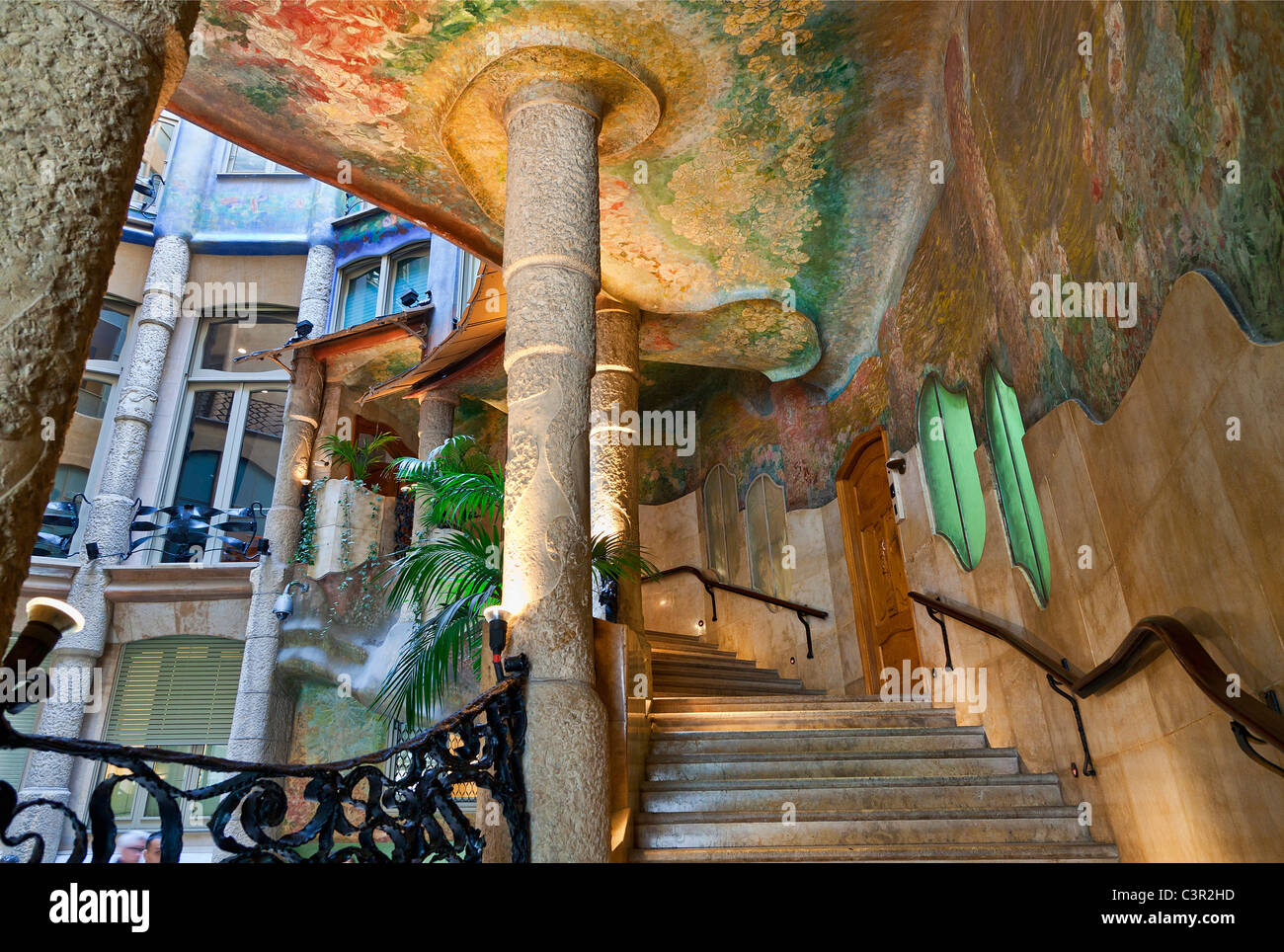 Barcellona, La Pedrera (Casa Mila) Foto Stock