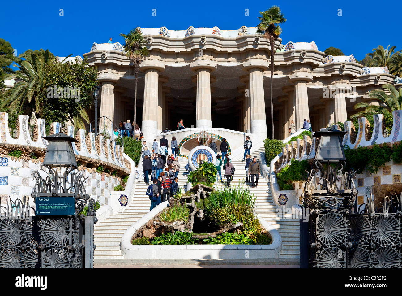 Barcellona, Parc Guell di architetto Antoni Gaudi Foto Stock