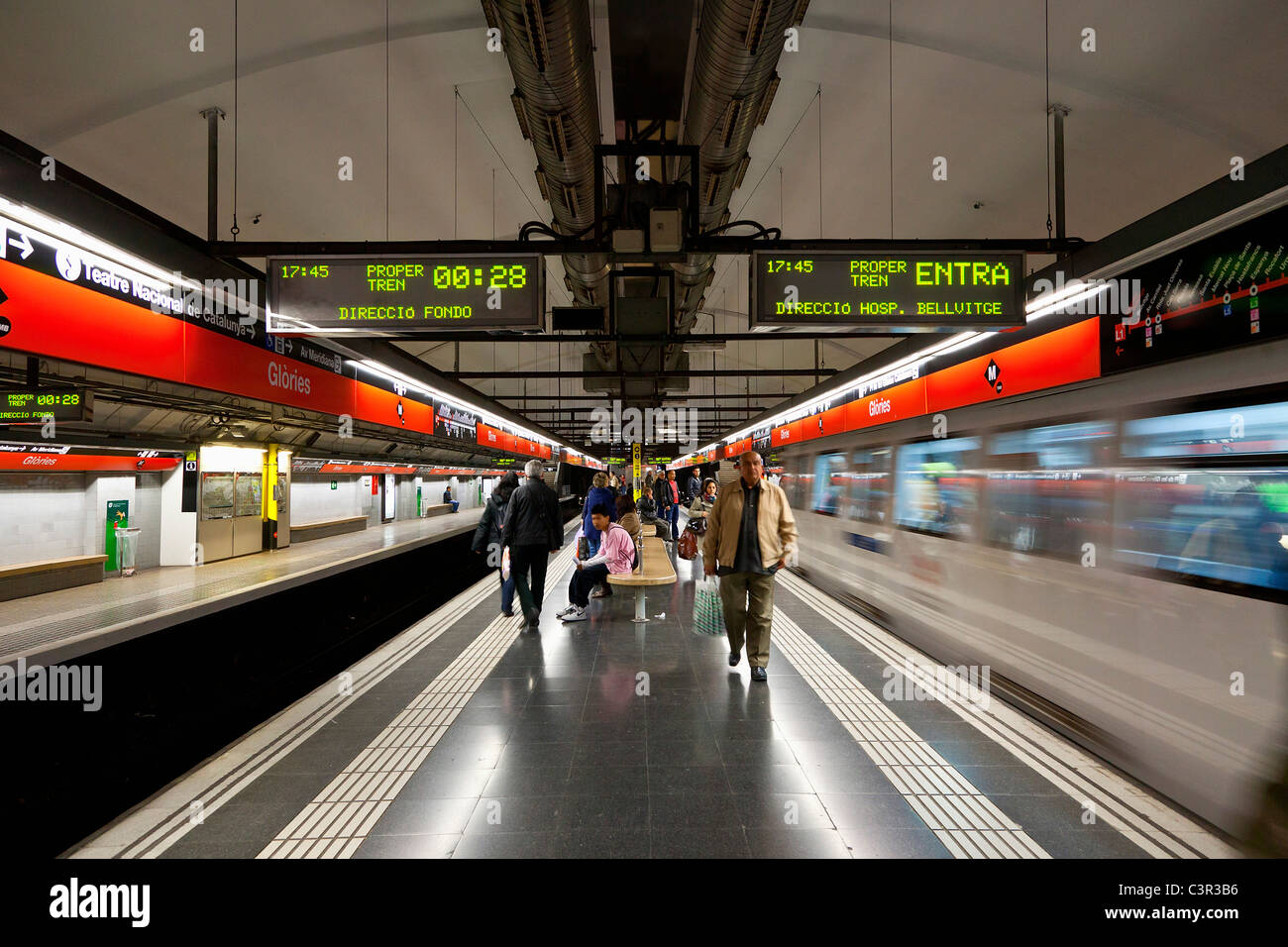 Barcellona, stazione della metropolitana Foto Stock