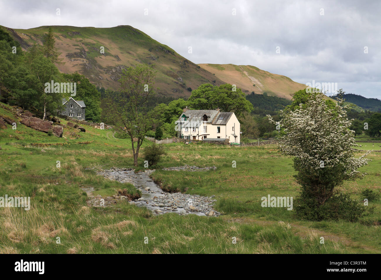 Troutdale cottages, Borrowdale, Lake District inglese, REGNO UNITO Foto Stock