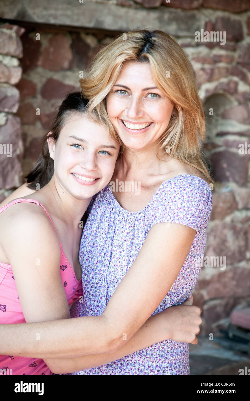 Madre e figlia ritratto Foto Stock