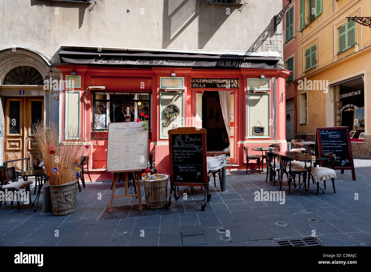Le Bouchon provenzale del ristorante a la Vieille Ville bello. Foto Stock