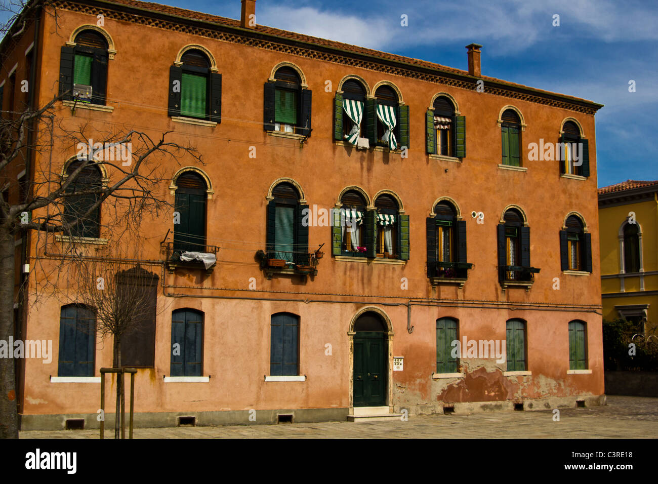 Rosso antico edificio in mattoni a Murano Foto Stock