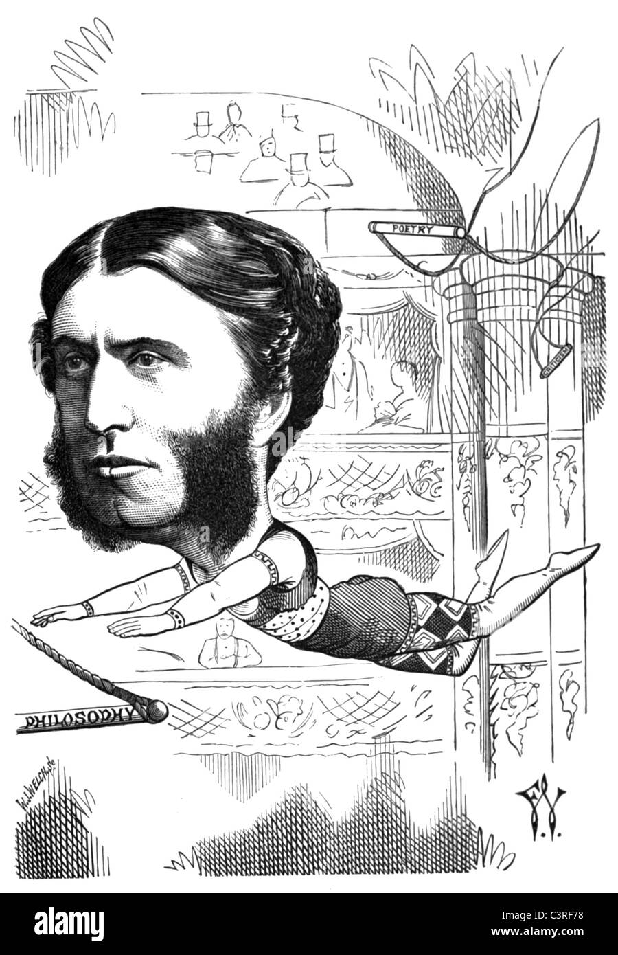 MATTHEW ARNOLD (1822-1888) poeta inglese. Un 1872 cartoon che ha descritto la sua poesia come aventi "weetness e luce Foto Stock