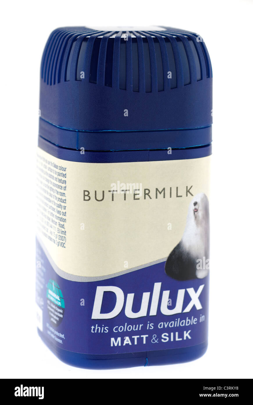 Pentola di Dulux matt e latticello di seta color match pot Foto Stock