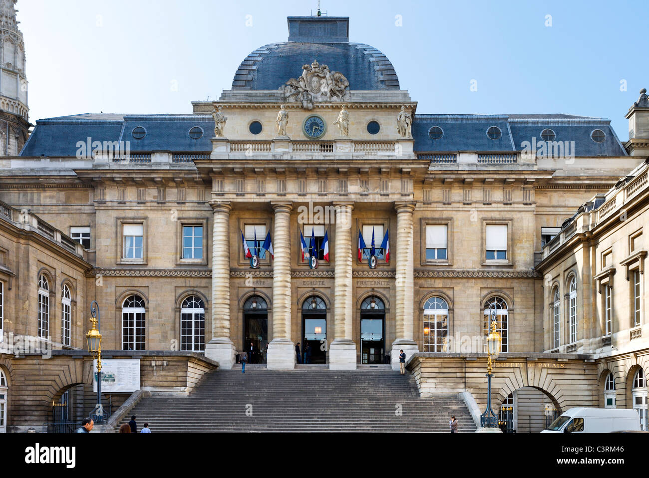 Il Palais de Justice, Ile de la Cite, Parigi, Francia Foto Stock