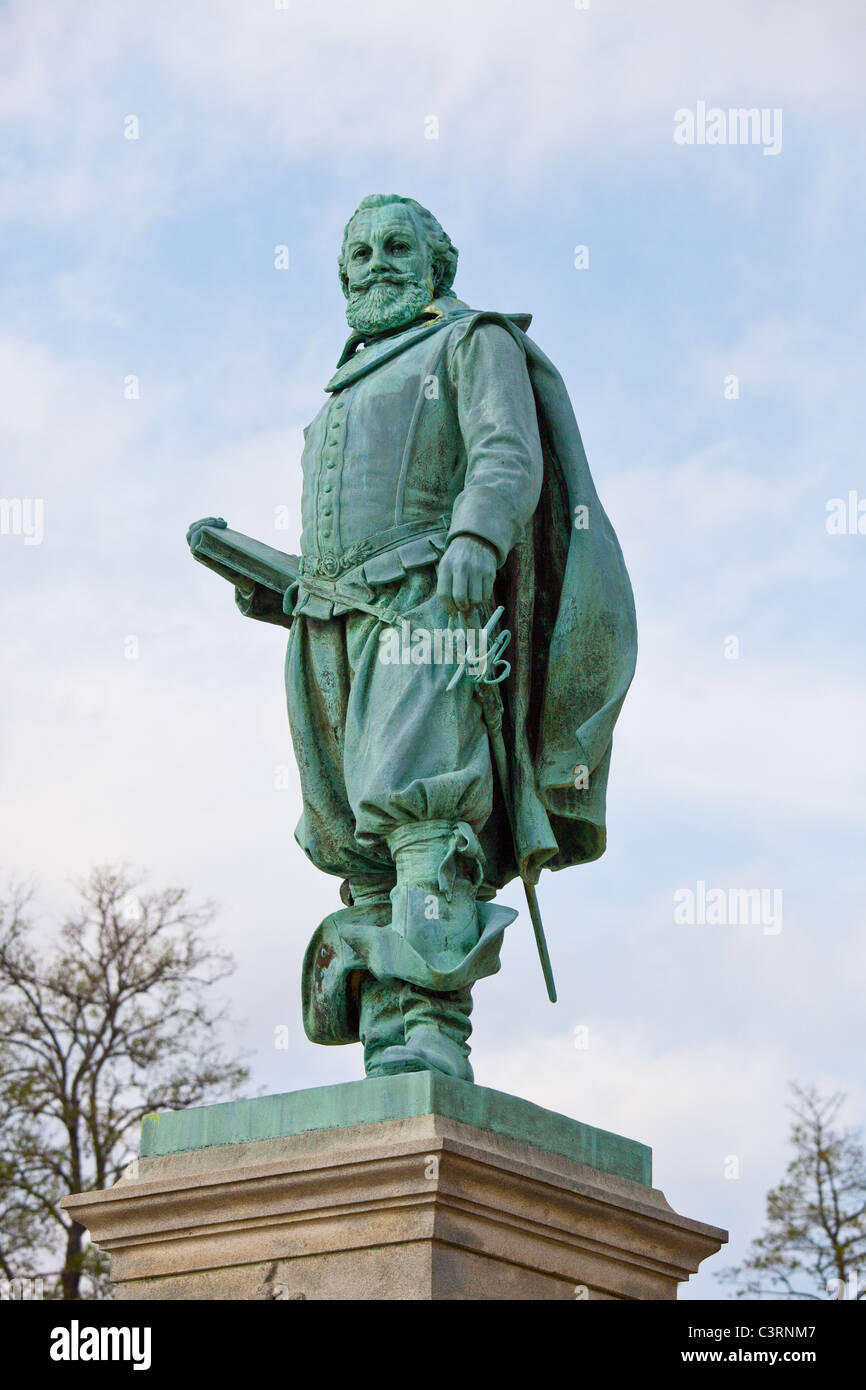 Statua del capitano John Smith, Historic Jamestown, Virginia Foto Stock