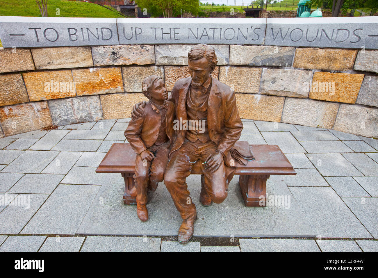 Abe Lincoln statua, guerra civile Visitor Centre, la National Battlefield Park, Richmond, VA Foto Stock