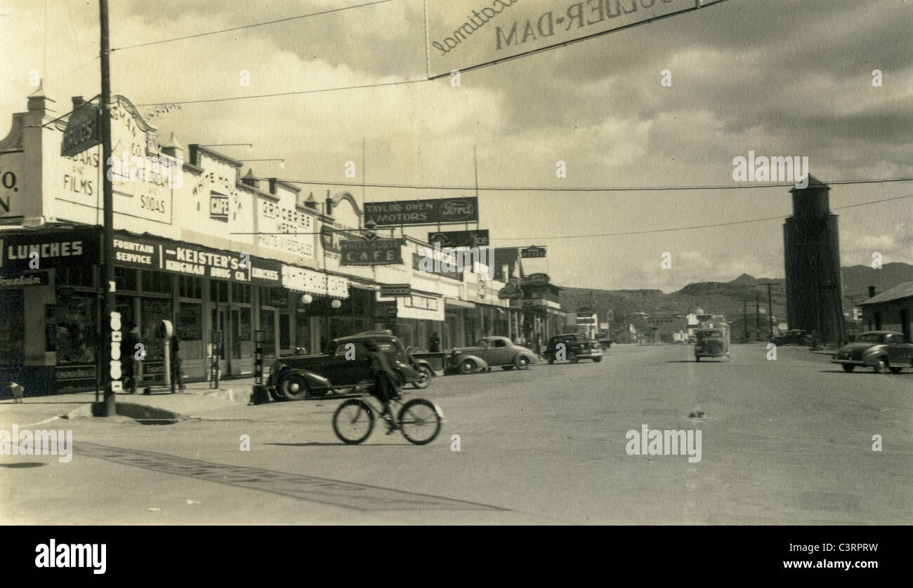 Route 66 Kingman Arizona 1930 Main Street depressione Foto Stock