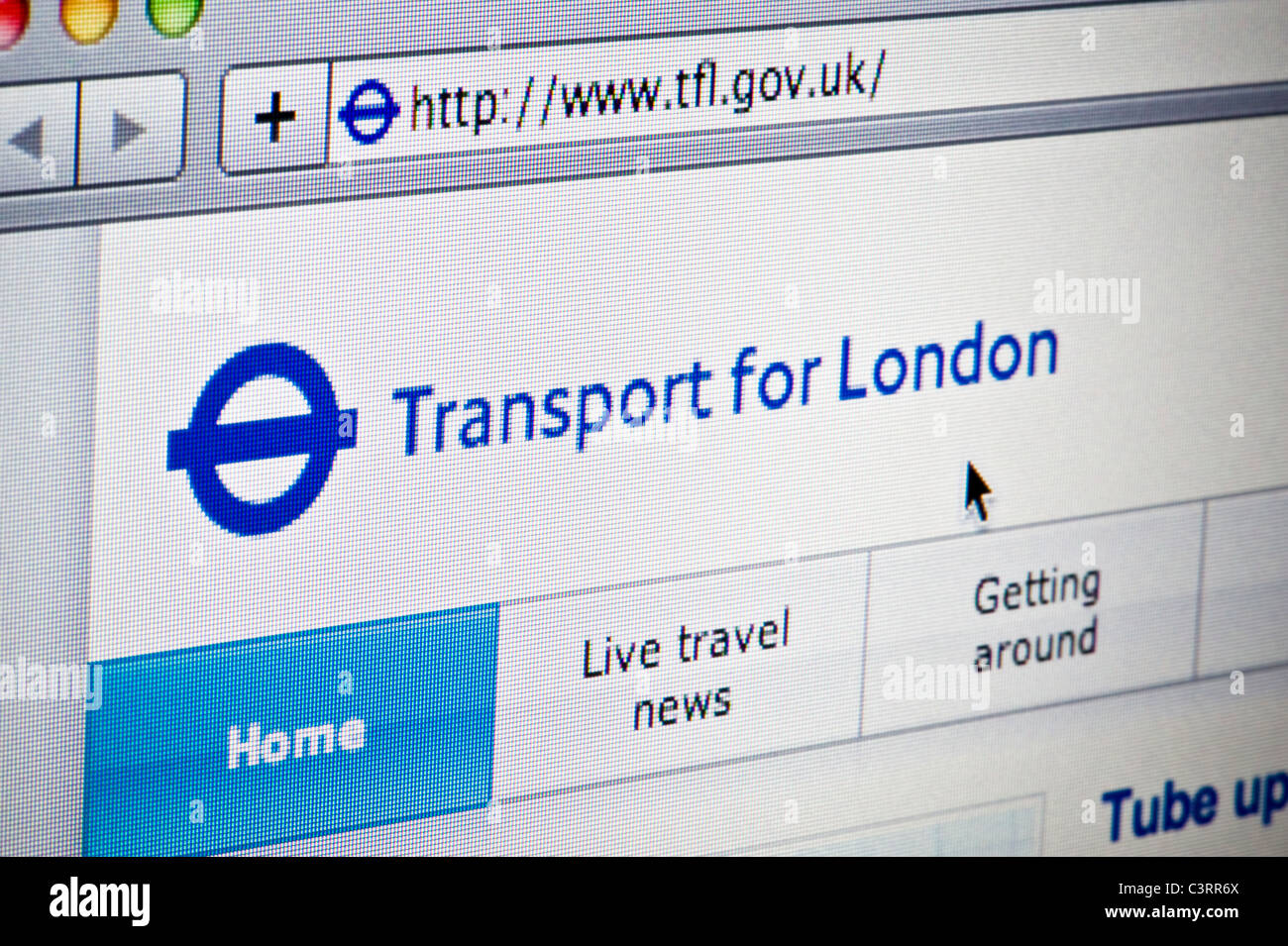 Close up TfL logo come visto sul suo sito web. (Solo uso editoriale: -print, TV, e-book e Redazione sito web). Foto Stock